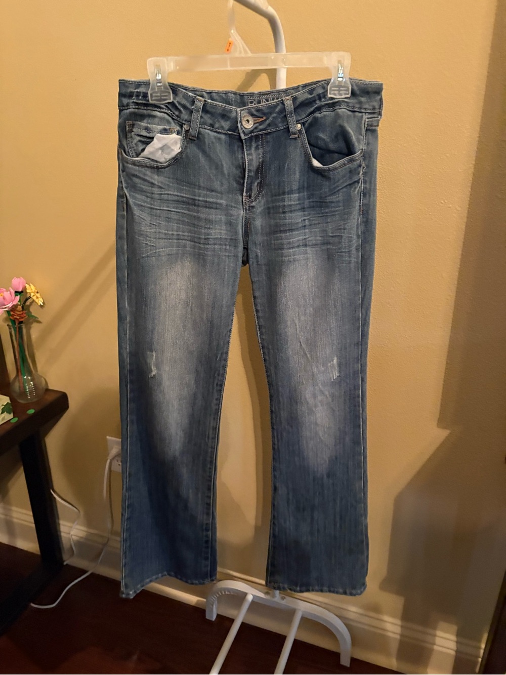 Runway Women's Mid Wash Blue Straight-Leg Jeans